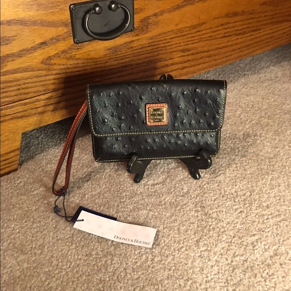 Dooney & Bourke Handbags - Dooney & Bourke NWT Black Ostrich Milly Wristlet.